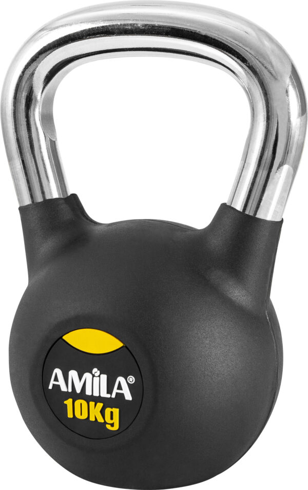 AMILA Kettlebell Rubber Cover Cr Handle 10Kg (44572)