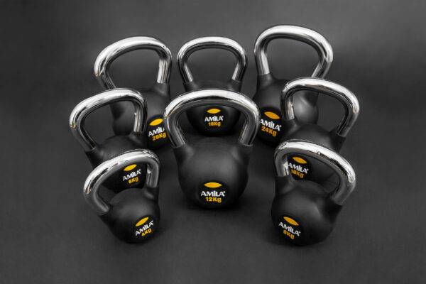 AMILA Kettlebell Rubber Cover Cr Handle 10Kg (44572) - Image 2