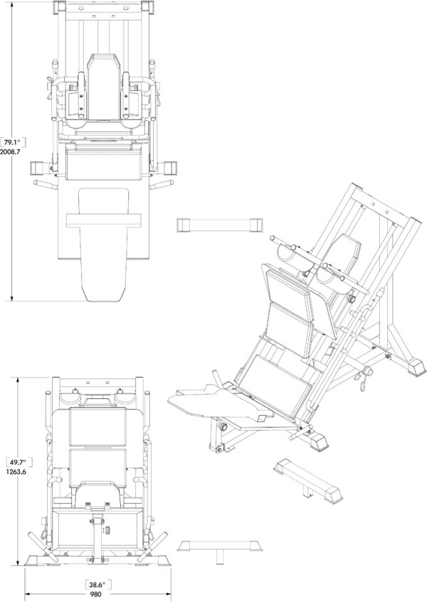 Πρέσα Ποδιών και Ώμων Bodycraft F-660 44715 - Image 4