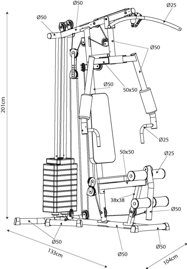 Πολυόργανο Γυμναστικής Amila Home Gym 91203 - Image 5