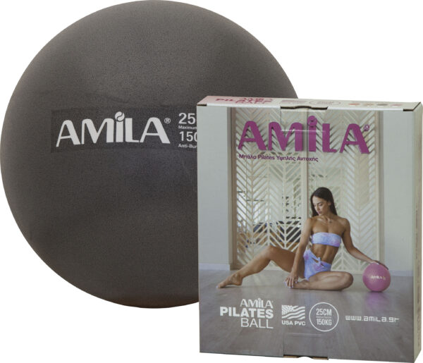 Μπάλα Γυμναστικής AMILA Pilates Ball 25cm Μαύρη - Image 3